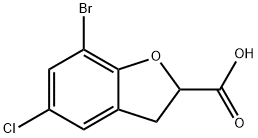 2-Benzofurancarboxylic acid, 7-bromo-5-chloro-2,3-dihydro- Struktur