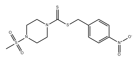 1-Piperazinecarbodithioic acid, 4-(methylsulfonyl)-, (4-nitrophenyl)methyl ester Struktur