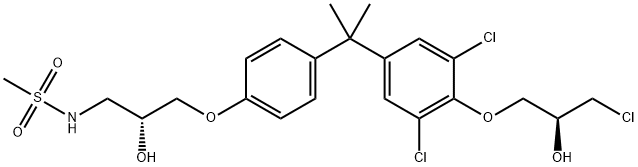 Methanesulfonamide, N-[(2R)-3-[4-[1-[3,5-dichloro-4-[(2S)-3-chloro-2-hydroxypropoxy]phenyl]-1-methylethyl]phenoxy]-2-hydroxypropyl]- Struktur