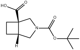 3-Azabicyclo[3.2.0]heptane-1,3-dicarboxylic acid, 3-(1,1-dimethylethyl) ester, (1R,5R)- Struktur