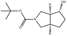 Cyclopenta[c]pyrrole-2(1H)-carboxylic acid, hexahydro-4-hydroxy-, 1,1-dimethylethyl ester, (3aS,4R,6aR)- Structure