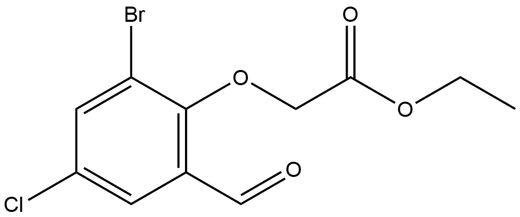 ethyl 2- ( 2 - bromo - 4 - chloro - 6 - formylphenoxy ) acetate Struktur