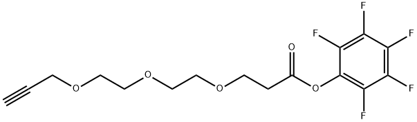 Propanoic acid, 3-[2-[2-(2-propyn-1-yloxy)ethoxy]ethoxy]-, 2,3,4,5,6-pentafluorophenyl ester Struktur