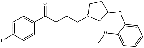 1-Butanone, 1-(4-fluorophenyl)-4-[3-(2-methoxyphenoxy)-1-pyrrolidinyl]- Struktur