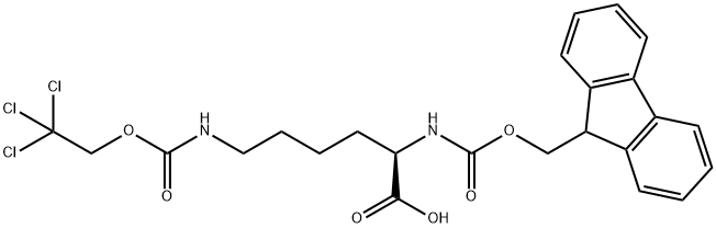 N-α-(9-Fluorenylmethoxycarbonyl)-N-ε-(2,2,2-trichloroethoxycarbonyl)-D-lysine Structure