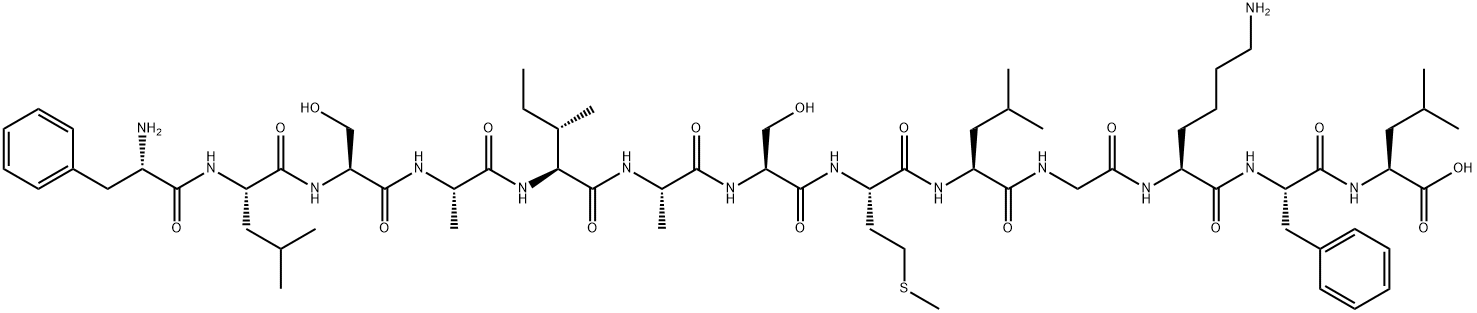 L-Leucine, L-phenylalanyl-L-leucyl-L-seryl-L-alanyl-L-isoleucyl-L-alanyl-L-seryl-L-methionyl-L-leucylglycyl-L-lysyl-L-phenylalanyl- Struktur