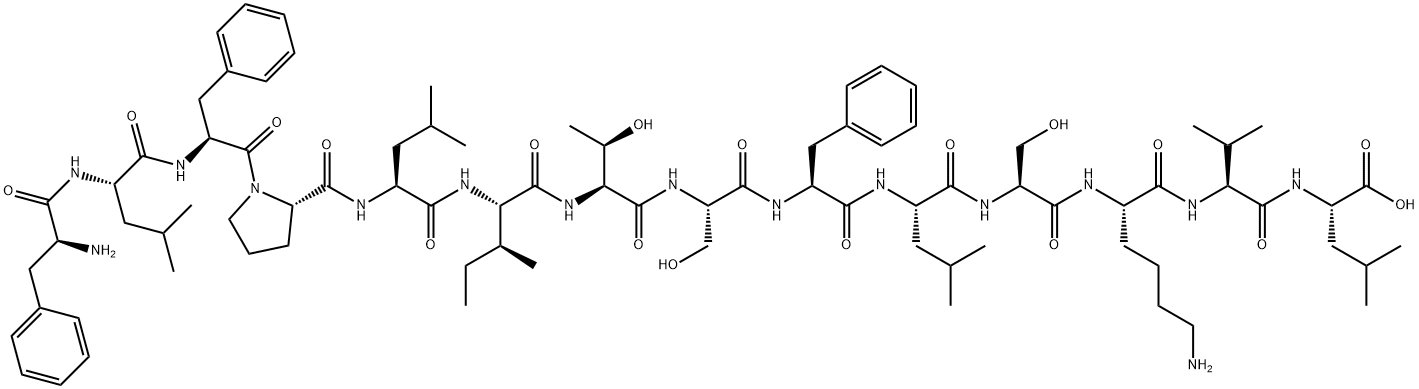 L-Leucine, L-phenylalanyl-L-leucyl-L-phenylalanyl-L-prolyl-L-leucyl-L-isoleucyl-L-threonyl-L-seryl-L-phenylalanyl-L-leucyl-L-seryl-L-lysyl-L-valyl- Struktur