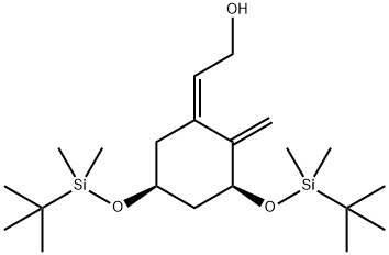 Ethanol, 2-[(3S,5S)-3,5-bis[[(1,1-dimethylethyl)dimethylsilyl]oxy]-2-methylenecyclohexylidene]-, (2Z)- Struktur