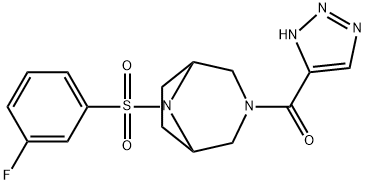 Methanone, [8-[(3-fluorophenyl)sulfonyl]-3,8-diazabicyclo[3.2.1]oct-3-yl]-1H-1,2,3-triazol-5-yl- Struktur