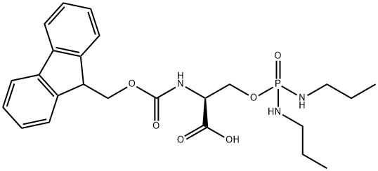 L-Serine, N-[(9H-fluoren-9-ylmethoxy)carbonyl]-, N,N'-dipropylphosphorodiamidate (ester) (9CI) Struktur