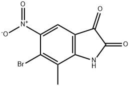 6-bromo-7-methyl-5-nitro-2,3-dihydro-1H-indole-2,3-dione Struktur