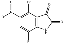 4-bromo-7-fluoro-5-nitro-2,3-dihydro-1H-indole-2,3-dione Struktur