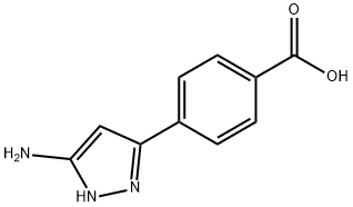 Benzoic acid, 4-(5-amino-1H-pyrazol-3-yl)- Struktur