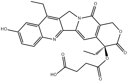 Butanedioic acid, 1-[(4S)-4,11-diethyl-3,4,12,14-tetrahydro-9-hydroxy-3,14-dioxo-1H-pyrano[3',4':6,7]indolizino[1,2-b]quinolin-4-yl] ester Struktur