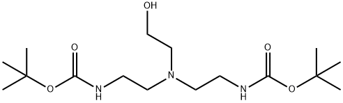 10-Oxa-2,5,8-triazadodecanoic acid, 5-(2-hydroxyethyl)-11,11-dimethyl-9-oxo-, 1,1-dimethylethyl ester Struktur