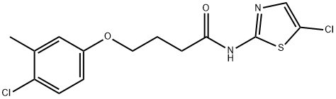 Butanamide, 4-(4-chloro-3-methylphenoxy)-N-(5-chloro-2-thiazolyl)- Struktur