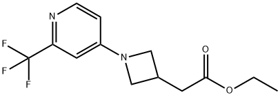 3-Azetidineacetic acid, 1-[2-(trifluoromethyl)-4-pyridinyl]-, ethyl ester Struktur