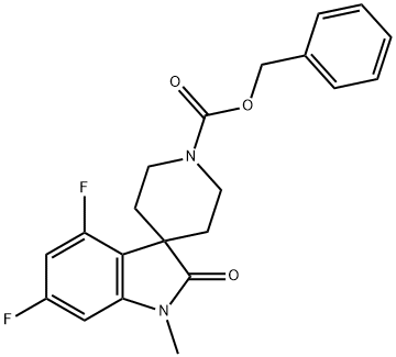 benzyl 4,6-difluoro-1-methyl-2-oxospiro[indoline-3,4'-piperidine]-1'-carboxylate Struktur