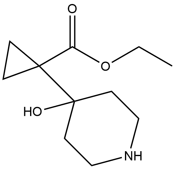 Ethyl 1-(4-hydroxy-4-piperidinyl)cyclopropanecarboxylate Struktur