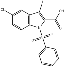 5-Chloro-3-iodo-1-(phenylsulfonyl)-1H-indole-2-carboxylic acid Struktur