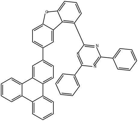 1,3,5-Triazine, 2,4-diphenyl-6-[8-(2-triphenylenyl)-1-dibenzofuranyl]- Struktur