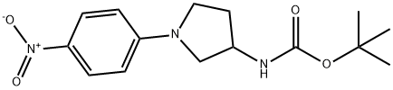 Carbamic acid, N-[1-(4-nitrophenyl)-3-pyrrolidinyl]-, 1,1-dimethylethyl ester Struktur