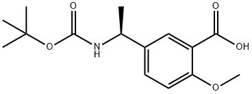 Benzoic acid, 5-[(1S)-1-[[(1,1-dimethylethoxy)carbonyl]amino]ethyl]-2-methoxy- Struktur