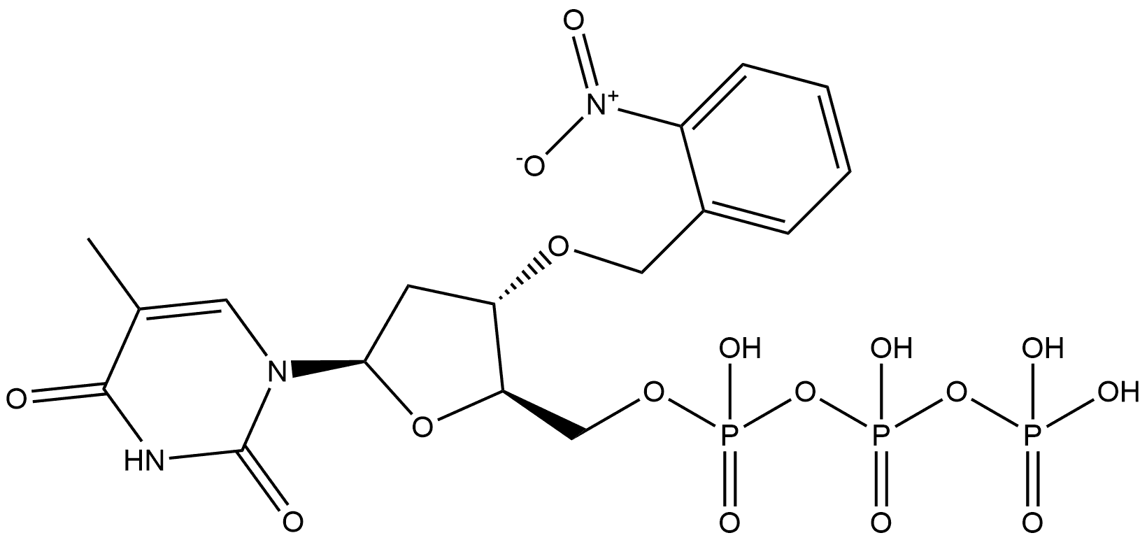 3'-O-(2-Nitrobenzyl)-dTTP 100mM Sodium Solution Struktur