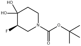 (R)-3-氟-4,4-二羥基哌啶-1-羧酸叔丁酯, 2200580-26-1, 結(jié)構(gòu)式