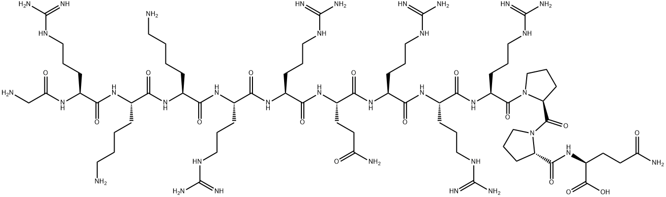 L-Glutamine, glycyl-L-arginyl-L-lysyl-L-lysyl-L-arginyl-L-arginyl-L-glutaminyl-L-arginyl-L-arginyl-L-arginyl-L-prolyl-L-prolyl- Struktur