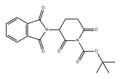 1-Piperidinecarboxylic acid, 3-(1,3-dihydro-1,3-dioxo-2H-isoindol-2-yl)-2,6-dioxo-, 1,1-dimethylethyl ester Struktur