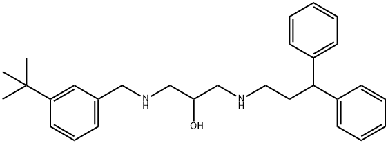 2-Propanol, 1-[[[3-(1,1-dimethylethyl)phenyl]methyl]amino]-3-[(3,3-diphenylpropyl)amino]- Struktur