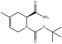 1(2H)-Pyridinecarboxylic acid, 2-(aminocarbonyl)-3,6-dihydro-4-methyl-, 1,1-dimethylethyl ester, (2S)- Struktur