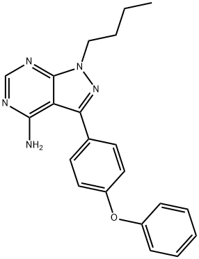 1H-Pyrazolo[3,4-d]pyrimidin-4-amine, 1-butyl-3-(4-phenoxyphenyl)- Struktur