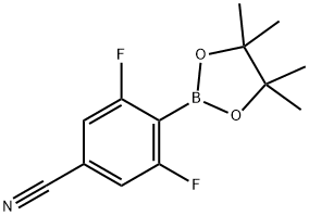 Benzonitrile, 3,5-difluoro-4-(4,4,5,5-tetramethyl-1,3,2-dioxaborolan-2-yl)- Struktur