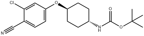 Carbamic acid, N-[trans-4-(3-chloro-4-cyanophenoxy)cyclohexyl]-, 1,1-dimethylethyl ester Struktur