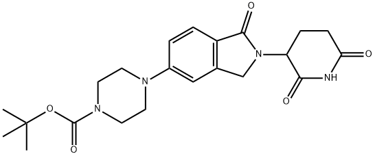 1-Piperazinecarboxylic acid, 4-[2-(2,6-dioxo-3-piperidinyl)-2,3-dihydro-1-oxo-1H-isoindol-5-yl]-, 1,1-dimethylethyl ester Struktur