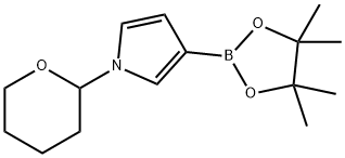 1H-Pyrrole, 1-(tetrahydro-2H-pyran-2-yl)-3-(4,4,5,5-tetramethyl-1,3,2-dioxaborolan-2-yl)- Struktur