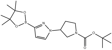 1,1-Dimethylethyl 3-[3-(4,4,5,5-tetramethyl-1,3,2-dioxaborolan-2-yl)-1H-pyrazol-1-yl]-1-pyrrolidinecarboxylate Struktur