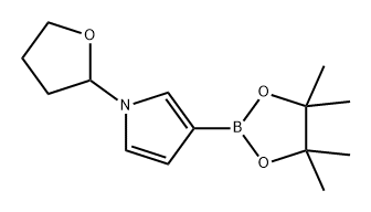 1H-Pyrrole, 1-(tetrahydro-2-furanyl)-3-(4,4,5,5-tetramethyl-1,3,2-dioxaborolan-2-yl)- Struktur