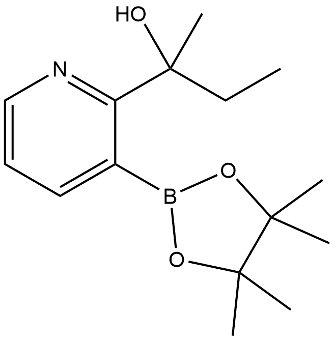 α-Ethyl-α-methyl-3-(4,4,5,5-tetramethyl-1,3,2-dioxaborolan-2-yl)-2-pyridinemethanol Struktur