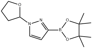 1H-Pyrazole, 1-(tetrahydro-2-furanyl)-3-(4,4,5,5-tetramethyl-1,3,2-dioxaborolan-2-yl)- Struktur