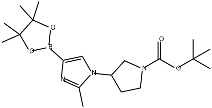 1-Pyrrolidinecarboxylic acid, 3-[2-methyl-4-(4,4,5,5-tetramethyl-1,3,2-dioxaborolan-2-yl)-1H-imidazol-1-yl]-, 1,1-dimethylethyl ester Struktur