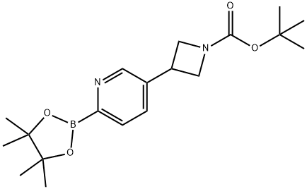 1-Azetidinecarboxylic acid, 3-[6-(4,4,5,5-tetramethyl-1,3,2-dioxaborolan-2-yl)-3-pyridinyl]-, 1,1-dimethylethyl ester Struktur