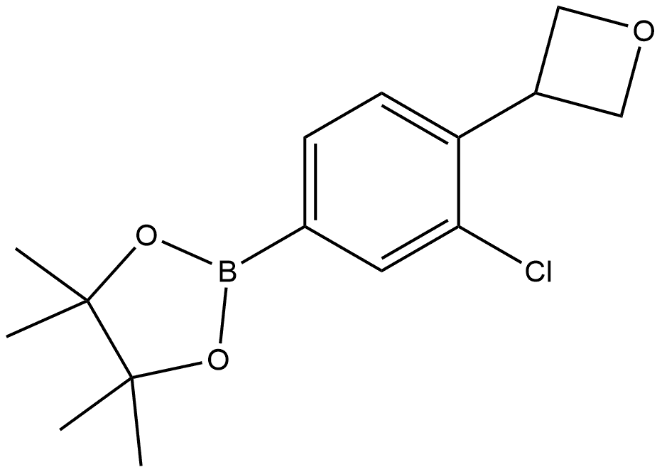 2-[3-Chloro-4-(3-oxetanyl)phenyl]-4,4,5,5-tetramethyl-1,3,2-dioxaborolane Struktur