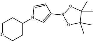 1H-Pyrrole, 1-(tetrahydro-2H-pyran-4-yl)-3-(4,4,5,5-tetramethyl-1,3,2-dioxaborolan-2-yl)- Struktur