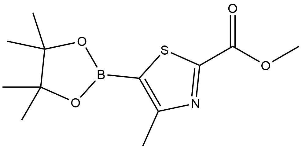 Methyl 4-methyl-5-(4,4,5,5-tetramethyl-1,3,2-dioxaborolan-2-yl)-2-thiazolecarboxylate Struktur