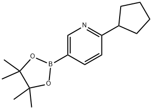 Pyridine, 2-cyclopentyl-5-(4,4,5,5-tetramethyl-1,3,2-dioxaborolan-2-yl)- Struktur