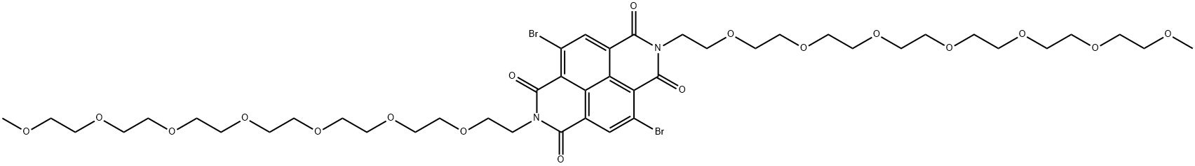 4,9-Dibromo-2,7-di(2,5,8,11,14,17,20-heptaoxadocosan-22-yl)benzo[lmn][3,8]phenanthroline-1,3,6,8(2H,7H)-tetraone Struktur