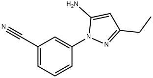 3-(5-Amino-3-ethyl-1H-pyrazol-1-yl)benzonitrile Struktur